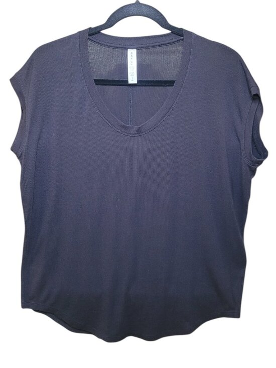 Athleta Tops - Athleta CYA Scoop Neck Cap Sleeve Tee Shirt Black Small Athletic Workout